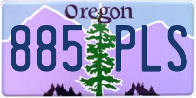 OR license plate 885PLS