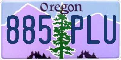 OR license plate 885PLU