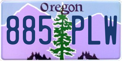 OR license plate 885PLW