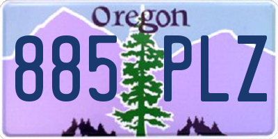 OR license plate 885PLZ