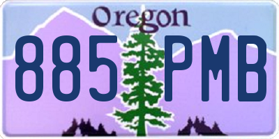 OR license plate 885PMB