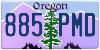 OR license plate 885PMD