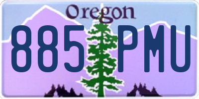 OR license plate 885PMU