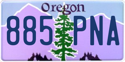 OR license plate 885PNA