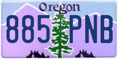 OR license plate 885PNB