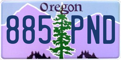 OR license plate 885PND