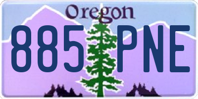 OR license plate 885PNE