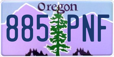 OR license plate 885PNF