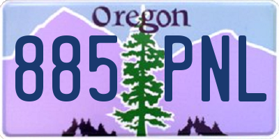 OR license plate 885PNL