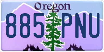 OR license plate 885PNU