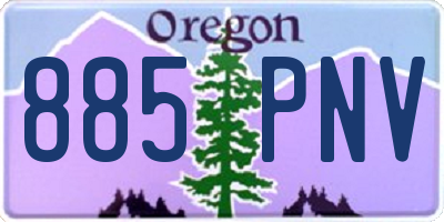 OR license plate 885PNV