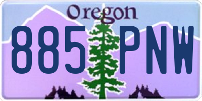 OR license plate 885PNW