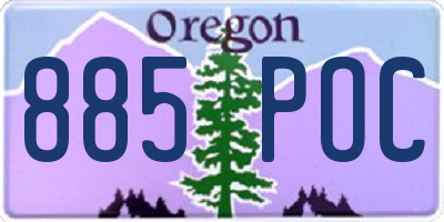 OR license plate 885POC