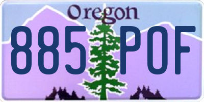 OR license plate 885POF