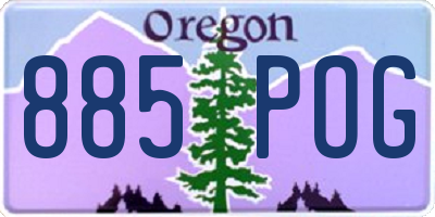 OR license plate 885POG