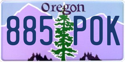 OR license plate 885POK