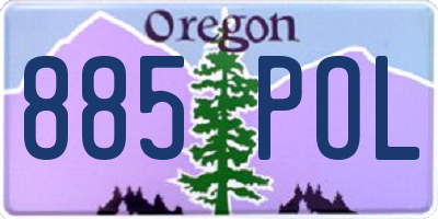 OR license plate 885POL