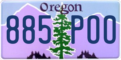 OR license plate 885POO