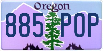 OR license plate 885POP