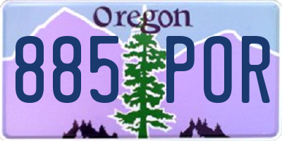 OR license plate 885POR