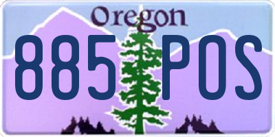 OR license plate 885POS