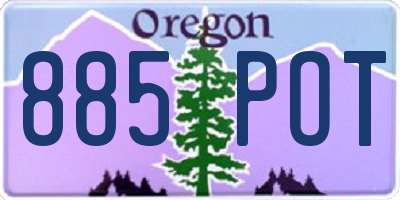 OR license plate 885POT