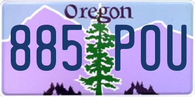 OR license plate 885POU