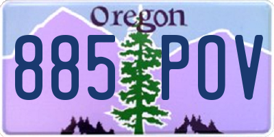 OR license plate 885POV
