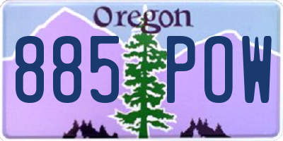 OR license plate 885POW