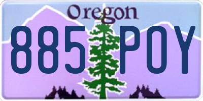 OR license plate 885POY