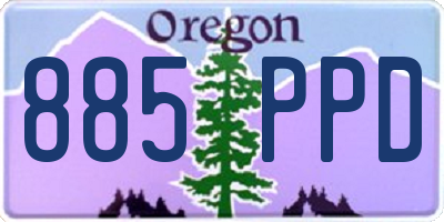 OR license plate 885PPD