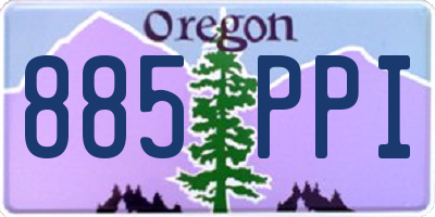 OR license plate 885PPI