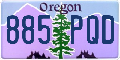 OR license plate 885PQD