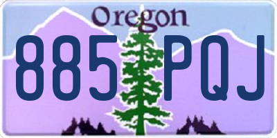 OR license plate 885PQJ