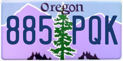 OR license plate 885PQK