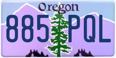 OR license plate 885PQL