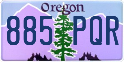 OR license plate 885PQR