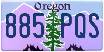 OR license plate 885PQS