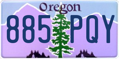 OR license plate 885PQY