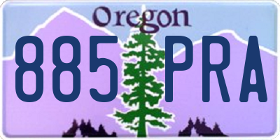 OR license plate 885PRA