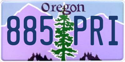 OR license plate 885PRI