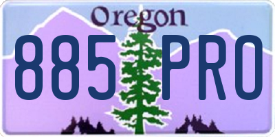 OR license plate 885PRO