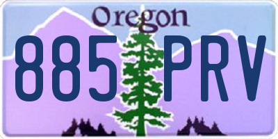 OR license plate 885PRV