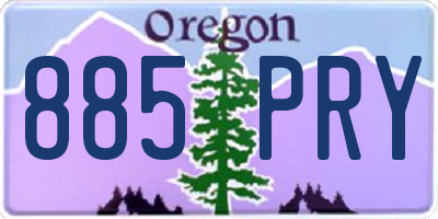 OR license plate 885PRY