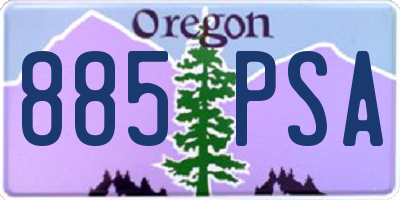 OR license plate 885PSA