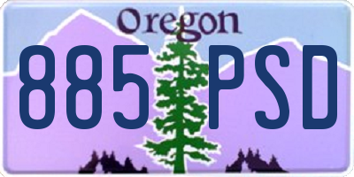 OR license plate 885PSD