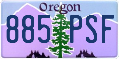 OR license plate 885PSF