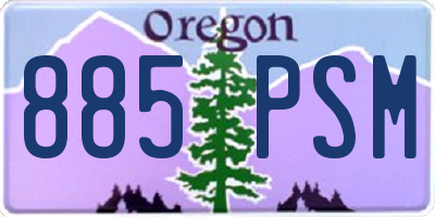 OR license plate 885PSM