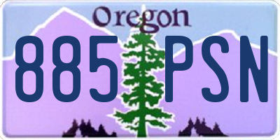 OR license plate 885PSN