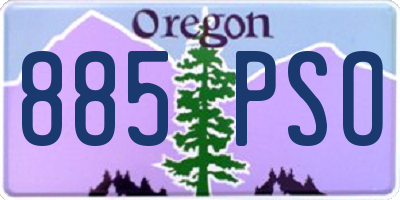 OR license plate 885PSO